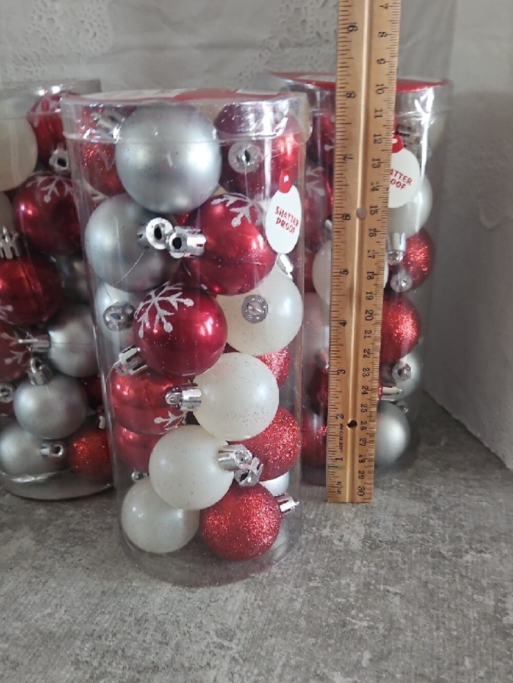 Holiday Mini Ornament Set - Red, Silver & White - Picture 4 of 4